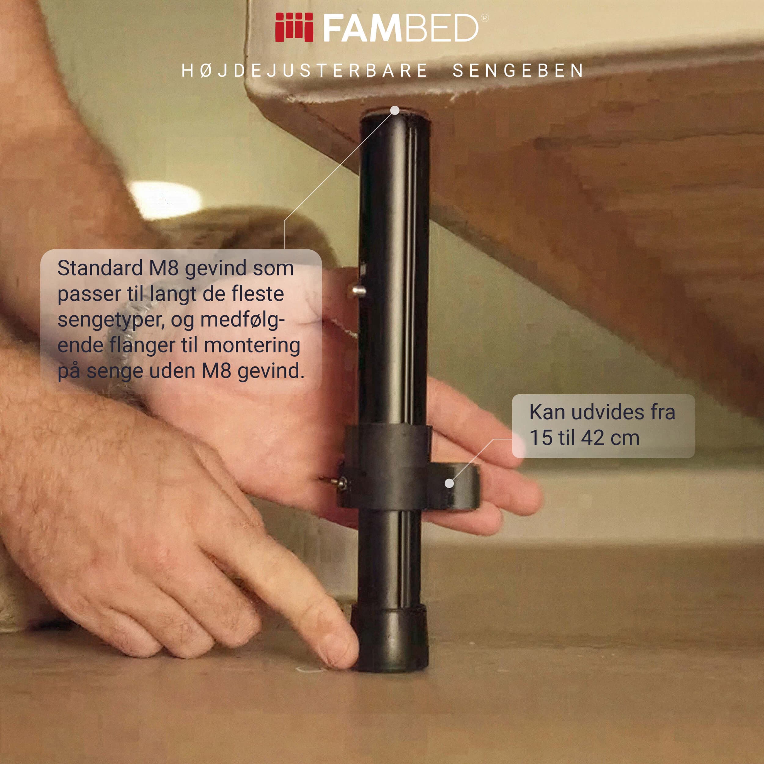 FAMBED® height-adjustable aluminium bed legs
