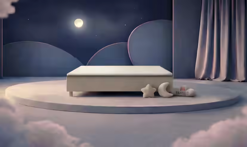 FAMBED family bed in beige, 230 × 200 cm, without headboard