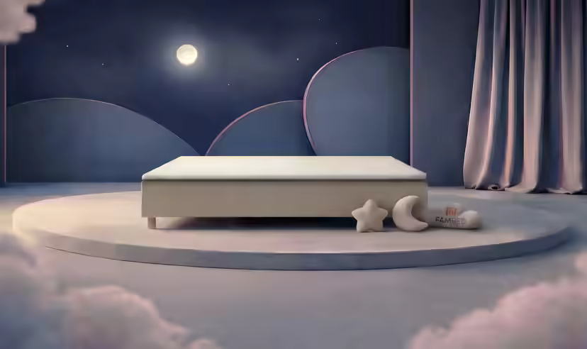 FAMBED family bed in beige, 260 × 200 cm, without headboard