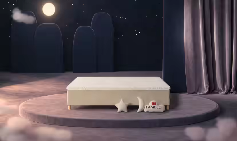 FAMBED family bed in beige, 240 × 210 cm, without headboard