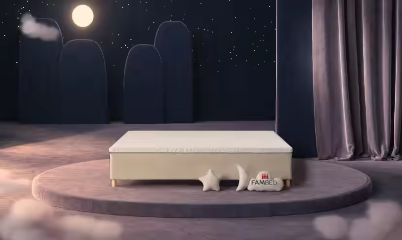 FAMBED family bed in beige, 250 × 200 cm, without headboard