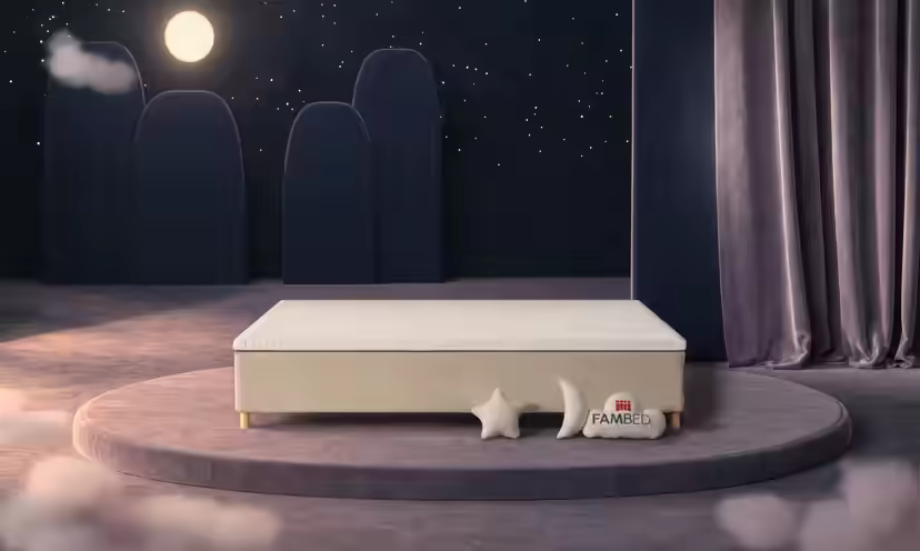 FAMBED family bed in beige, 270 × 210 cm, without headboard