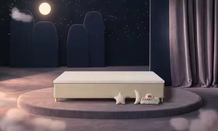 FAMBED family bed in beige, 280 × 210 cm, without headboard