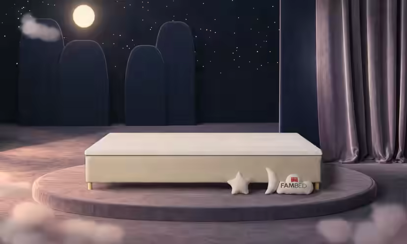 FAMBED family bed in beige, 320 × 210 cm, without headboard